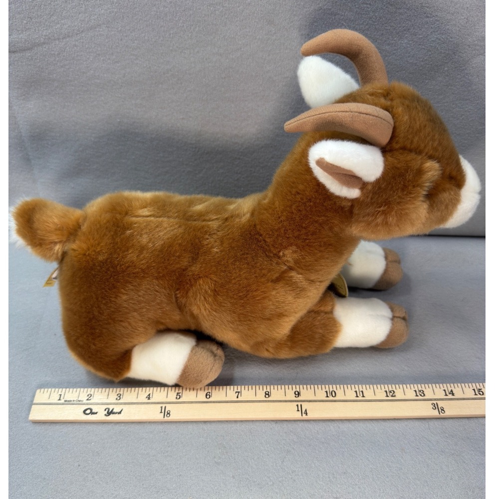 Aurora Miyoni Goat Plush Brown White 14" Farm Animal Stuffed Toy W/ Tag - Picture 4 of 9